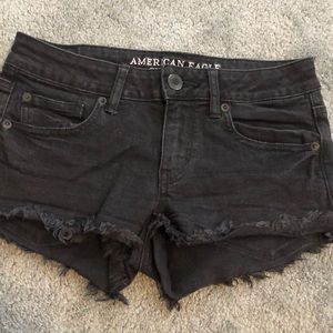 Black jean shorts